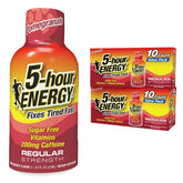 Five-hour ENERGY Regular Strength Pomegranate bottle offers a sugar-free lift for busy mornings.