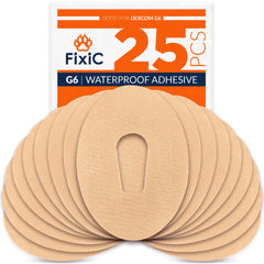 FixiC Dexcom G6 patch in tan provides waterproof long wear protection