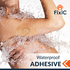 Fixic Freestyle patches waterproof adhesive shown for swimming or workouts