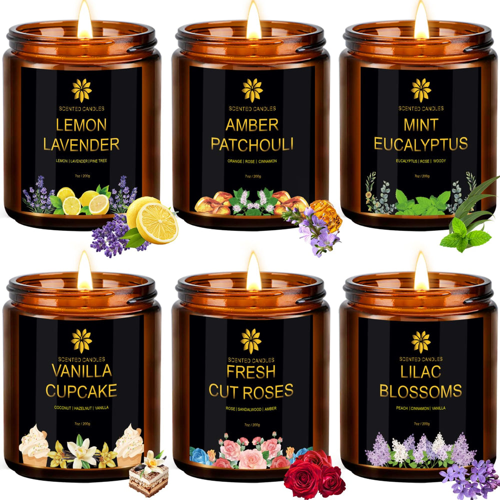 FKJOL lemon lavender candle set for a refreshing, mood-lifting aroma.
