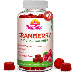 Flamingo Supplements Cranberry Gummies bottle front for daily cranberry intake