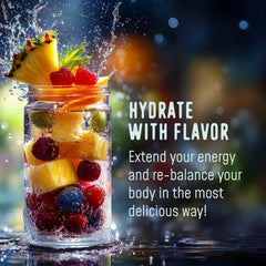 FlavCity Fruit Punch powder poured into water bottle for hydration