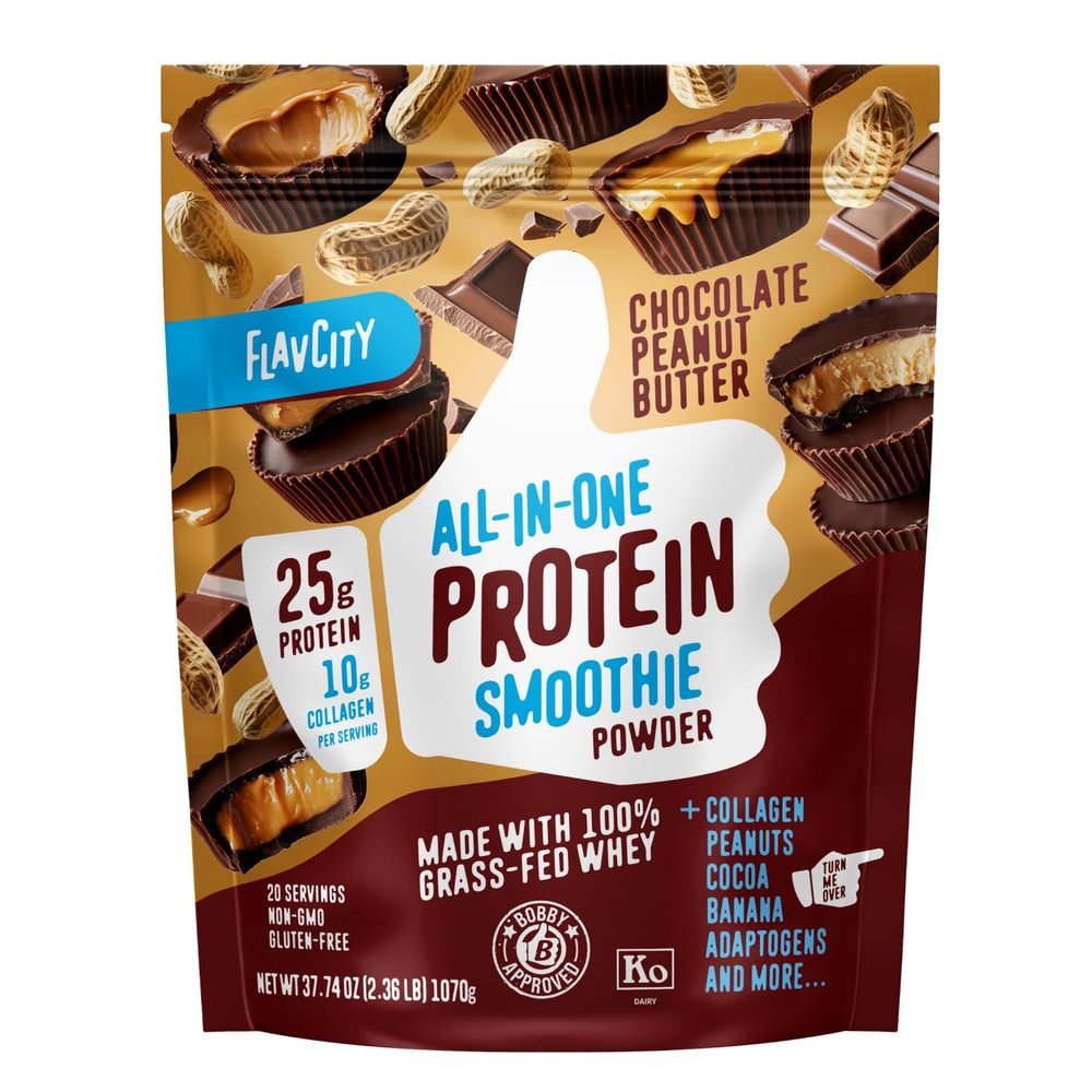 FlavCity Grass Fed Whey Chocolate Protein Bottle for post-workout fueling.