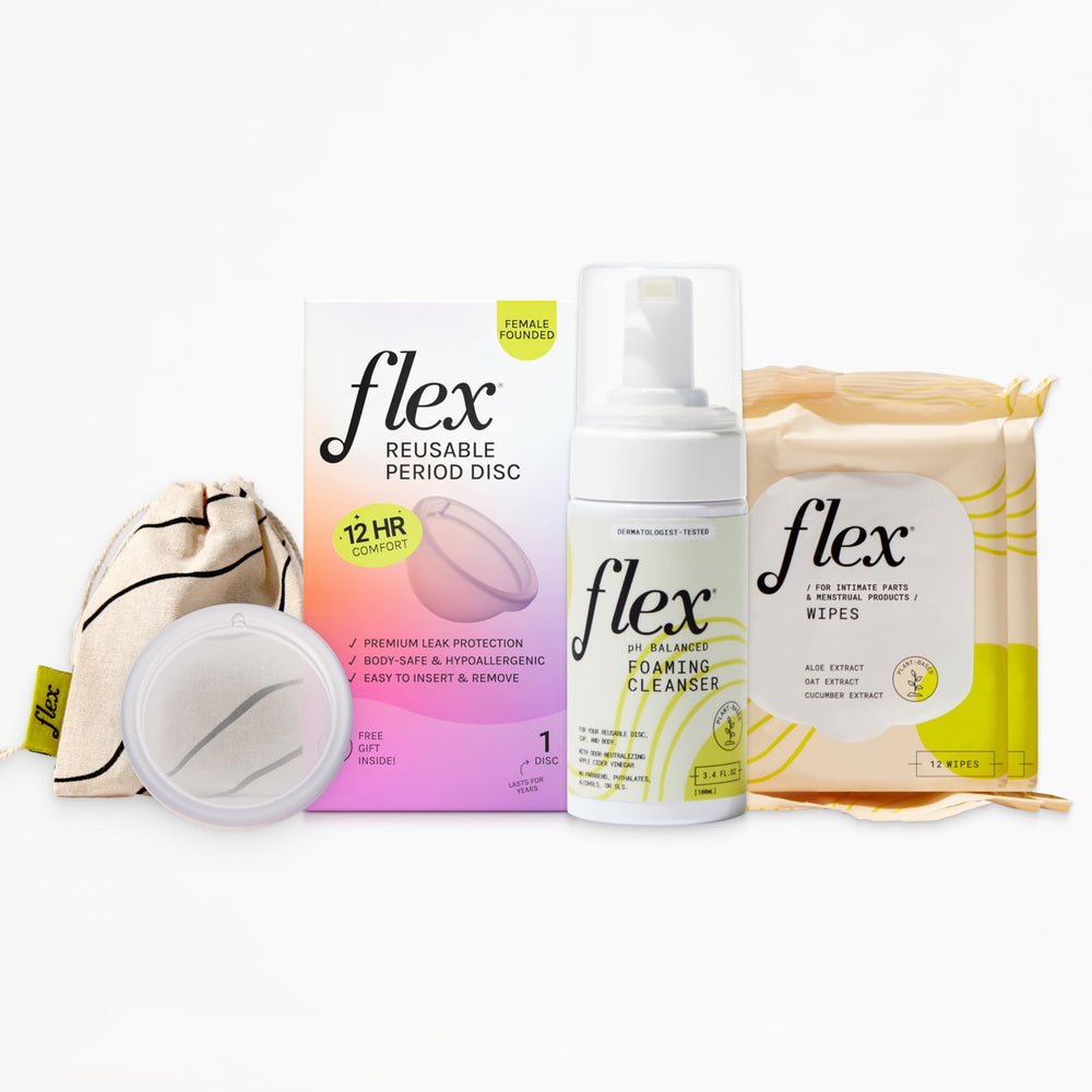 Flex Reusable Disc close-up of smooth silicone surface for comfortable wear.
