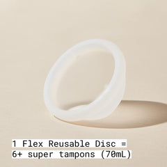 Flex Reusable Disc in use showing secure placement during activity.