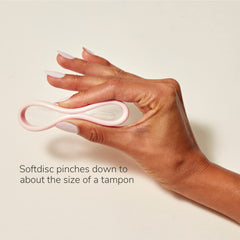 Flex Softdisc worn during swim or exercise for reliable leak prevention.