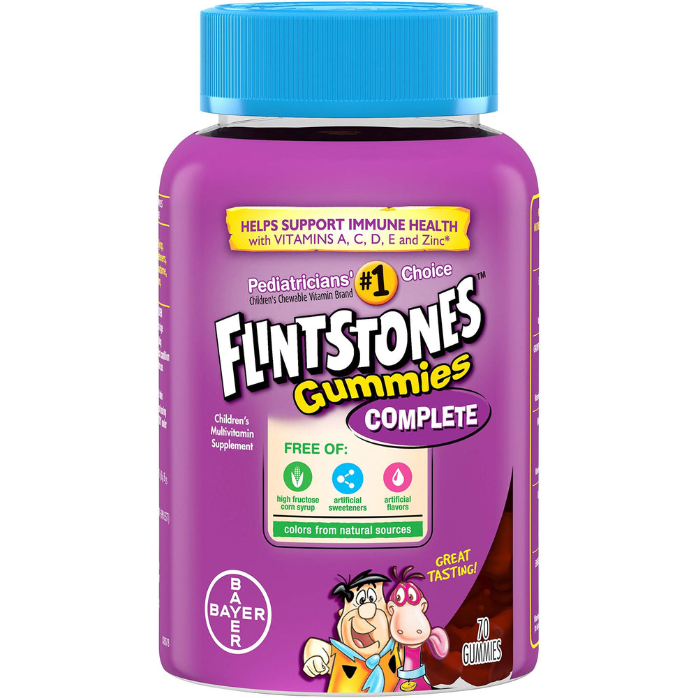 Flintstones bottle pour demonstrates easy daily use for growing kids.