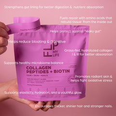 Flip My Life Collagen Peptides dissolving in water for a refreshing drink