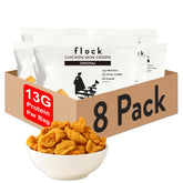 Flock Keto Chicken Skin Chips original pack front, a keto-friendly, high-protein snack.