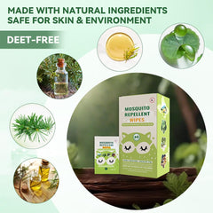 FLODTEEK Mosquito Wipes travel pack shown for easy on-the-go insect protection during hikes.