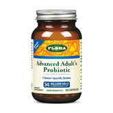 Flora Advanced Adult Probiotic bottle with capsules for gluten free gut balance.