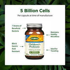 Graphic on packaging illustrates seven strains for young gut balance