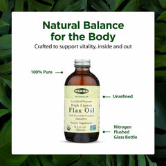 Flora flax seeds close-up symbolizing natural source of EFAs and lignans.