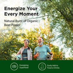 Flora Organic Red Beet Crystals scoop enhances smoothies with natural sweetness.