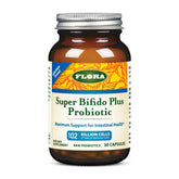 Flora Super Bifido Plus bottle with high-CFU multi-strain formula for digestion support