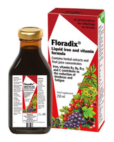 Floradix Floravital liquid bottle showing absorbable iron and vitamin blend for daily support