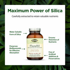 FloraSil vegan non-GMO gluten-free label emphasizing purity