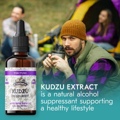 Florida Herbs Kudzu Extract bottle side – convenient 2 oz size for travel or home use.
