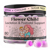 Flower Child breastfeeding gummies with moringa support healthy milk supply for nursing mothers.