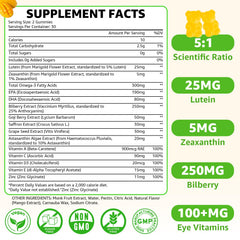 Flyrocer Sugar-Free Lutein Gummies mango bear cubes close-up: delicious mango flavor boosts daily eye wellness.