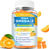 Flyrocer vegan omega3 gummies orange bottle for daily wellness.