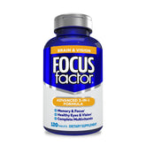 Focus Factor bottle closeup highlighting brain support for daily focus.