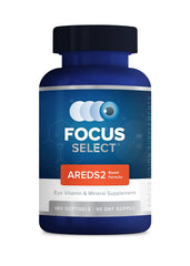Focus Vision Focus Select AREDS2 bottle front for daily eye support.