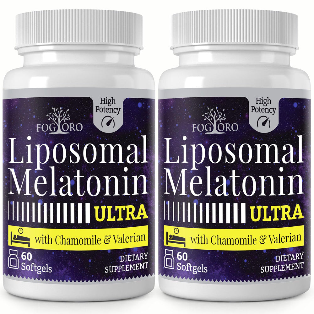 Fogoro Melatonin 60mg bottle close-up for restful sleep support.