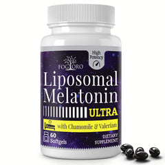 Fogoro Melatonin 60mg bottle close-up showcasing high-dose sleep support