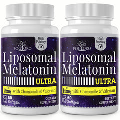 Fogoro Melatonin 60mg bottle close-up for restful sleep support.