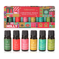 Folkulture Christmas Oils Set packaging displays a festive gift-ready box