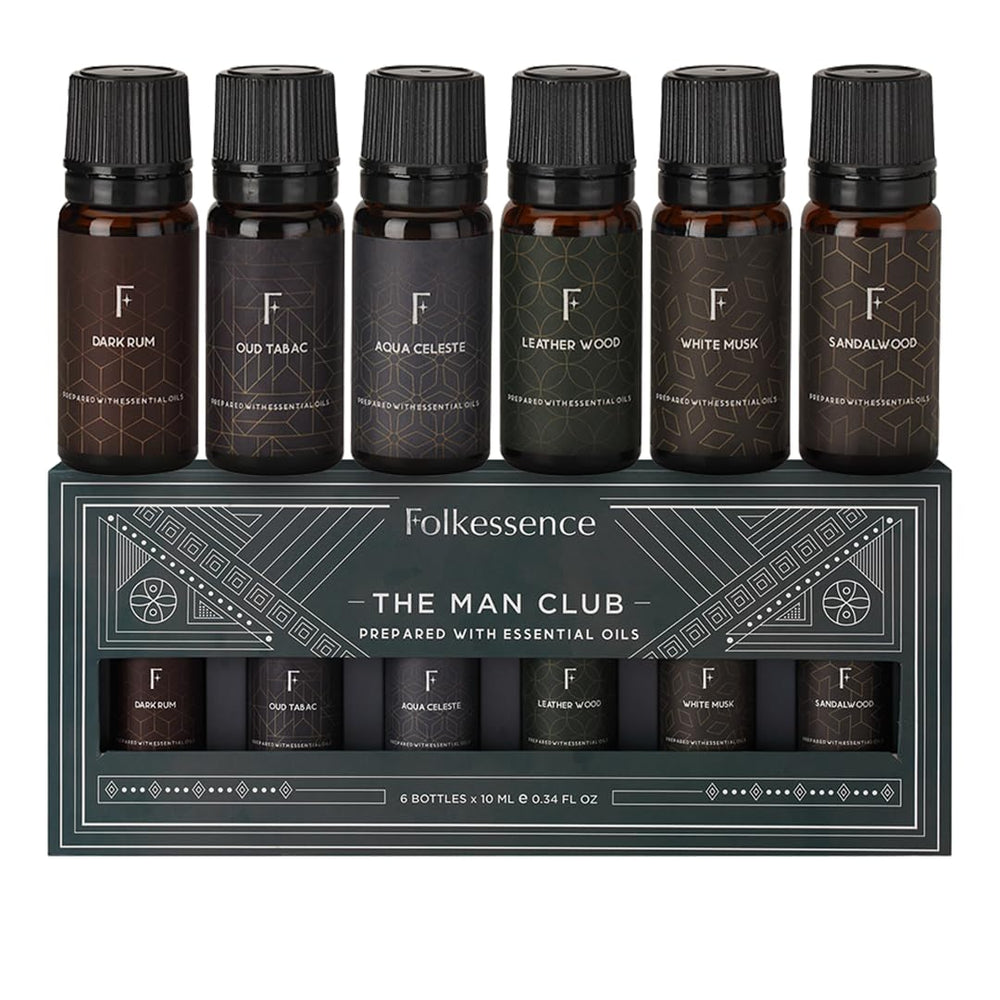 Folkulture men’s essential oil Oud Tabac bottle close-up for mood setting