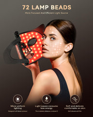 FOLOKE LED Light Therapy Mask worn while lying down for a relaxing session.