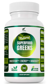 FOLONA organic vegan greens capsules bottle ready for daily immune support and energy
