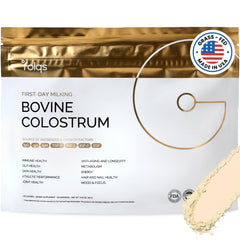 Folqs bovine colostrum powder bottle for daily immune support.
