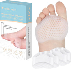 Almohadillas metatarsales FOMIBOBRI para alivio en la bola del pie en diversos zapatos.