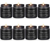 FOMICO 8-pack manly scented candles for bold home fragrance.