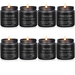 FOMICO 8-pack manly scented candles for bold home fragrance.