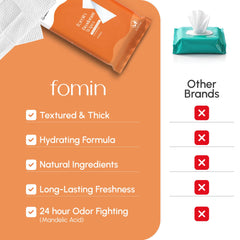 FOMIN wipes for full-body use with odor control