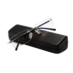 FONHCOO blue light blocking glasses front view with rectangle frameless design reduces eye strain during screen time