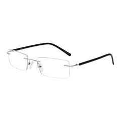 FONHCOO unisex rimless glasses side view highlighting lightweight comfort