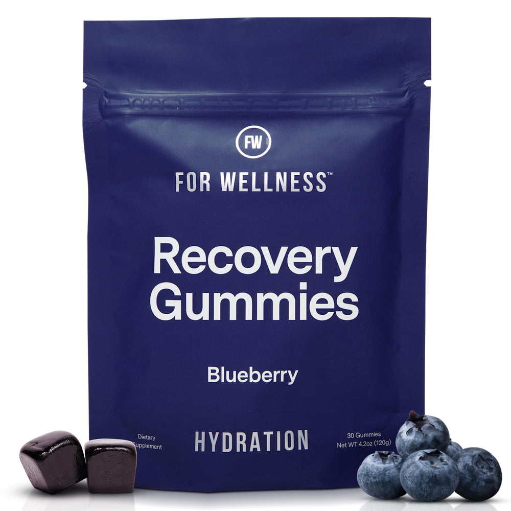 For Wellness Recovery Gummies Hydrate bottle for convenient daily hydration on the go.