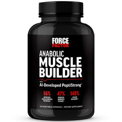 Force Factor Anabolic bottle close-up showing capsules for muscle support