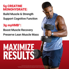 Measuring scoop with Force Factor Creatine HMB powder for precise serving