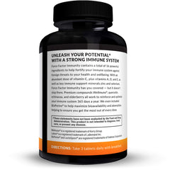 Force Factor Immunity bottle closeup showing easy-to-swallow tablets.