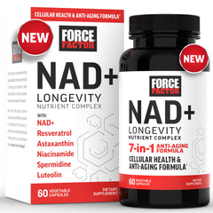 Force Factor NAD+ bottle with capsules ready for daily energy support