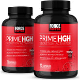 Force Factor Prime HGH bottle and capsules ready for strength training support