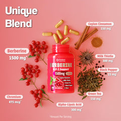 Forebear Berberine 1500mg packaging on shelf communicates vegan, non-GMO quality