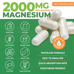 ForestLeaf Magtein capsules label highlighting the product features for brain health.