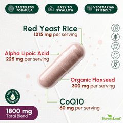 ForestLeaf Organic Flaxseed bottle emphasizing omega-3 and fiber benefits